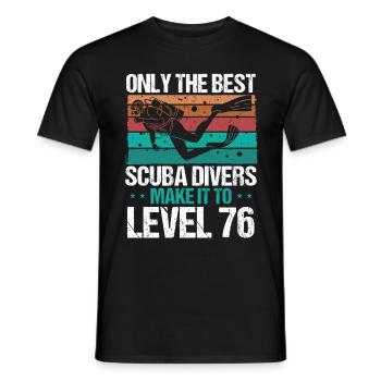 76 Scuba Diving Level 76 Year Diver Snorkeling - Men's T-Shirt - black - Front - AI Model Male 178 light (178cm)