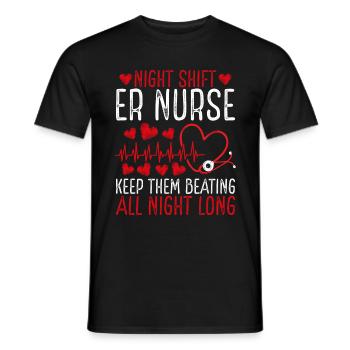 Infirmière de nuit ER ER Tech Emergency Medical - T-shirt homme - noir - Devant - AI Model Male 178 light (178cm)