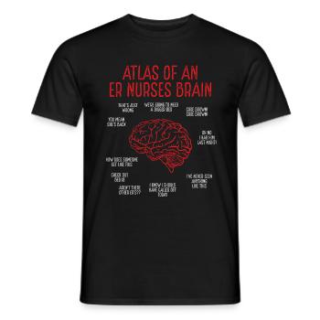 Emergency Medical Nurse ER Nurses Brain ER Tech - Men's T-Shirt - black - Front - AI Model Male 178 light (178cm)