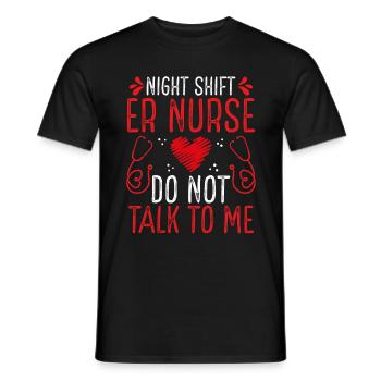 Night Shift ER Nurse Emergency Medical Nurse - Men's T-Shirt - black - Front - AI Model Male 178 light (178cm)
