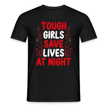 L’infirmière de nuit sauve des vies Médicale d’urgence - T-shirt homme - noir - Devant - AI Model Male 178 light (178cm)