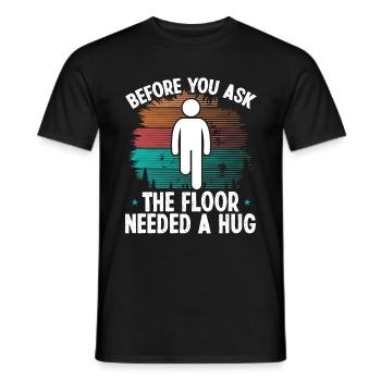 Funny Leg Amputee a hug Amputated Leg Survivor - Men's T-Shirt - black - Front - AI Model Male 178 light (178cm)