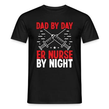 Emergency Medical Nurse Night Shift ER Nurse Dad - Men's T-Shirt - black - Front - AI Model Male 178 light (178cm)