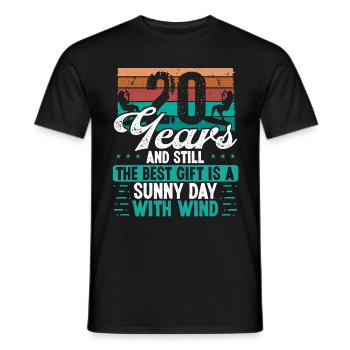 20 Year Old Kitesurfer Kiteboarding 20 Birthday - Männer T-Shirt - Schwarz - Vorne - AI Model Male 178 light (178cm)