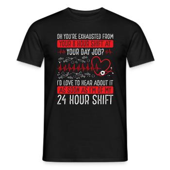 Infirmière de nuit INFIRMIÈRE de l’AIIC Infirmières cardiaques - T-shirt homme - noir - Devant - AI Model Male 178 light (178cm)