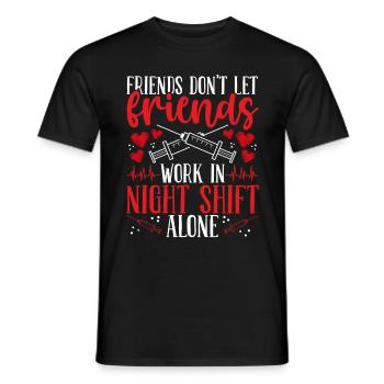 Infirmière travaillant de nuit Infirmières infirmières RN AIIC - T-shirt homme - noir - Devant - AI Model Male 178 light (178cm)
