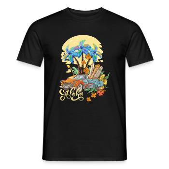 Aloha Surfing , Hawaii - Men's T-Shirt - black - Front - AI Model Male 178 light (178cm)