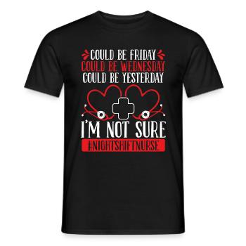 Night Shift Nurse RN CNA Nursing Essentials - Men's T-Shirt - black - Front - AI Model Male 178 light (178cm)