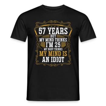57 ans Drôle d’anniversaire Idée Humour 57 Anniversaire - T-shirt homme - noir - Devant - AI Model Male 178 light (178cm)