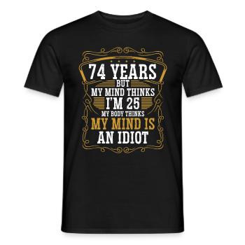74 ans Drôle d’anniversaire Idée Humour 74 Anniversaire - T-shirt homme - noir - Devant - AI Model Male 178 light (178cm)