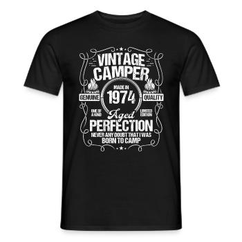 1974 Camper Mountains Scout Scouting Camping 1974 - Men's T-Shirt - black - Front - AI Model Male 178 light (178cm)