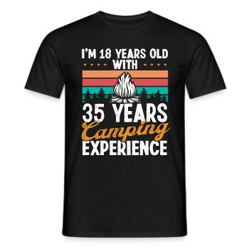 53 Year Old Camper Mountains Camping 53 Birthday - Men's T-Shirt - black - Front - AI Model Male 178 light (178cm)