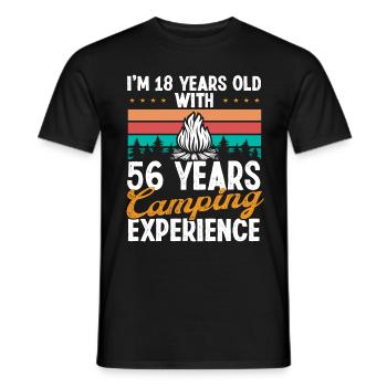 74 Year Old Camper Mountains Camping 74 Birthday - Men's T-Shirt - black - Front - AI Model Male 178 light (178cm)
