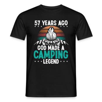 57 Year Old Camping Legend Scout 57Birthday Camper - Men's T-Shirt - black - Front - AI Model Male 178 light (178cm)