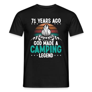 71 Year Old Camping Legend Scout 71Birthday Camper - Men's T-Shirt - black - Front - AI Model Male 178 light (178cm)