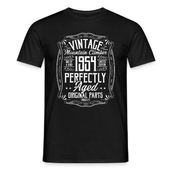 1954 Hiking Mountains Retro Hiker Born in 1954 - Men's T-Shirt - black - Front - AI Model Male 178 light (178cm)