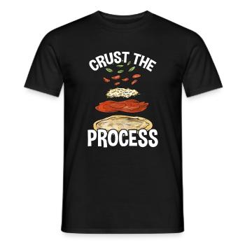 Crust The Process, Pizza Maker Pizza - Men's T-Shirt - black - Front - AI Model Male 178 light (178cm)