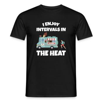 I Enjoy Intervals In The Heat, Marathon Runner - Men's T-Shirt - black - Front - AI Model Male 178 light (178cm)