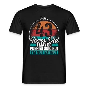 43 Birthday Idea Men Birthdays Funny 43 Year Old - Männer T-Shirt - Schwarz - Vorne - AI Model Male 178 light (178cm)