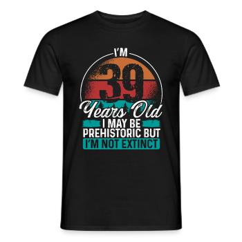 39 Idée d’anniversaire Hommes Anniversaires Drôle 39 ans - T-shirt homme - noir - Devant - AI Model Male 178 light (178cm)