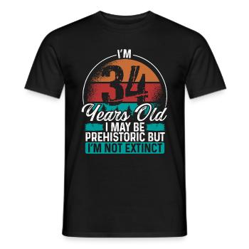 34 Birthday Idea Men Birthdays Funny 34 Year Old - Männer T-Shirt - Schwarz - Vorne - AI Model Male 178 light (178cm)