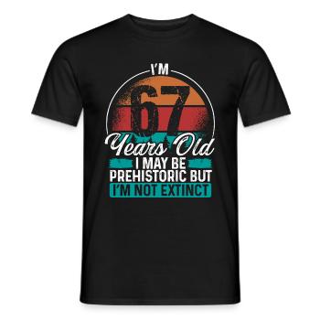 67 Birthday Idea Men Birthdays Funny 67 Year Old - Men's T-Shirt - black - Front - AI Model Male 178 light (178cm)