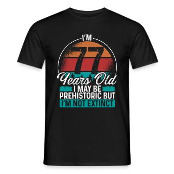 77 Birthday Idea Men Birthdays Funny 77 Year Old - Men's T-Shirt - black - Front - AI Model Male 178 light (178cm)