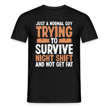 Factory Worker Night Shift Production Worker - Men's T-Shirt - black - Front - AI Model Male 178 light (178cm)