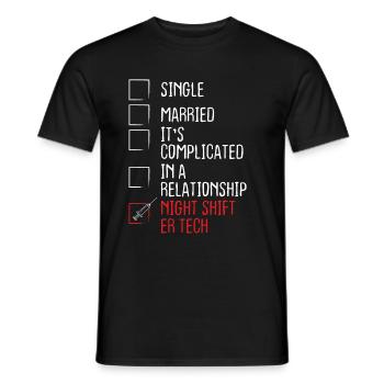 Night Shift ER Nurse Relationship ER Nursing - Men's T-Shirt - black - Front - AI Model Male 178 light (178cm)