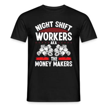 Night Shift Worker Funny Money Maker Factory - Männer T-Shirt - Schwarz - Vorne - AI Model Male 178 light (178cm)