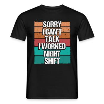 Ouvrier d’usine Travail de production de nuit Drôle - T-shirt homme - noir - Devant - AI Model Male 178 light (178cm)