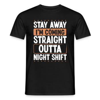 Drôle d’ouvrier de nuit Travail d’usine de production - T-shirt homme - noir - Devant - AI Model Male 178 light (178cm)