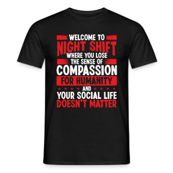 Funny NIght Shift Worker Humor Production Job - Männer T-Shirt - Schwarz - Vorne - AI Model Male 178 light (178cm)