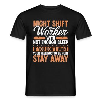 Humor NIght Shift Worker Factory Worker Funny - Men's T-Shirt - black - Front - AI Model Male 178 light (178cm)