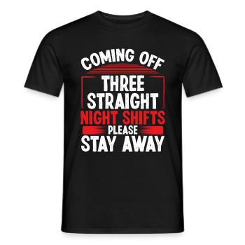 Funny Three Straigh Night Shifts Factory Worker - Men's T-Shirt - black - Front - AI Model Male 178 light (178cm)