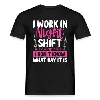 Funny Nurse Appreciation Humor Night Shift Nurse - Men's T-Shirt - black - Front - AI Model Male 178 light (178cm)