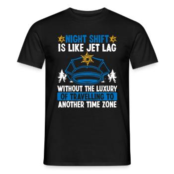 Travailleur de nuit Policier Policier - T-shirt homme - noir - Devant - AI Model Male 178 light (178cm)