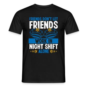 Policier Collègue De nuit Policier - T-shirt homme - noir - Devant - AI Model Male 178 light (178cm)