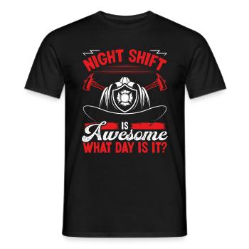 Night Shift Firefighter Volunteer Fire Hose - Männer T-Shirt - Schwarz - Vorne - AI Model Male 178 light (178cm)
