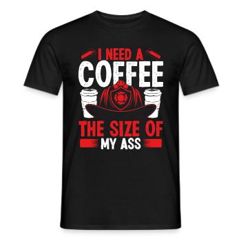 Pompier Café taille mon cul Nuit Pompiers - T-shirt homme - noir - Devant - AI Model Male 178 light (178cm)