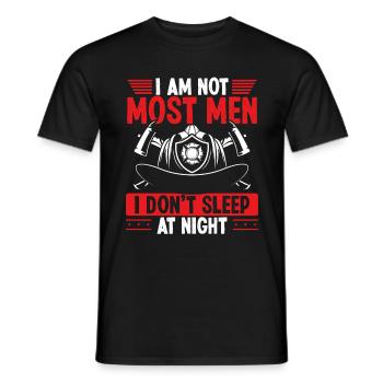 Night Shift Firefighter I am not most Men Firemen - Men's T-Shirt - black - Front - AI Model Male 178 light (178cm)