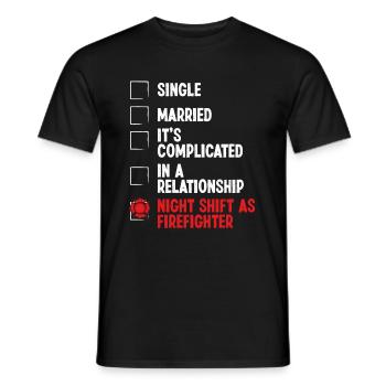 Relation pompier de nuitStatut pompier - T-shirt homme - noir - Devant - AI Model Male 178 light (178cm)