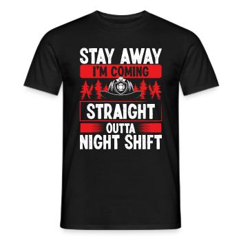 Drôle de nuit Pompiers Humour Pompier - T-shirt homme - noir - Devant - AI Model Male 178 light (178cm)