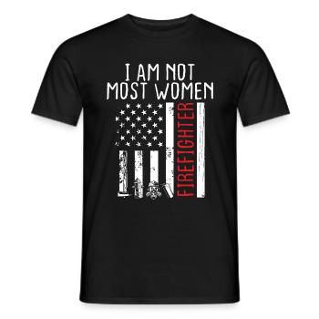 Les pompiers ne sont pas la plupart des femmes Pompiers de nuit - T-shirt homme - noir - Devant - AI Model Male 178 light (178cm)
