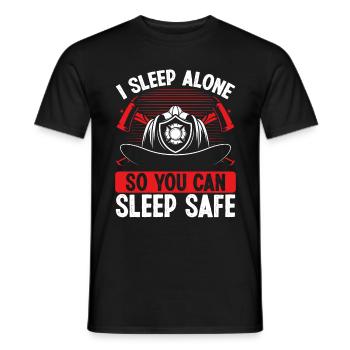 Pompier Femme Petite amie Quart de nuit Pompiers - T-shirt homme - noir - Devant - AI Model Male 178 light (178cm)