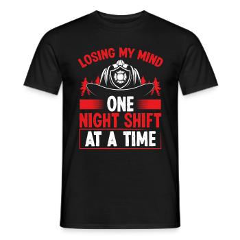 Firefighter Losing my Mind Night Shift Firemen - Men's T-Shirt - black - Front - AI Model Male 178 light (178cm)