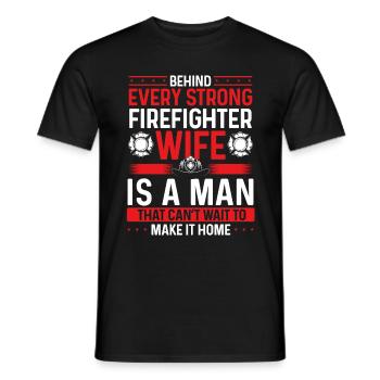 Pompier Femme Mariage Nuit Pompiers - T-shirt homme - noir - Devant - AI Model Male 178 light (178cm)