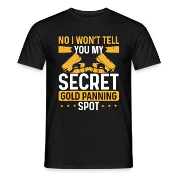 Gold Panner Secret Panning Spot Miner Prospector - Männer T-Shirt - Schwarz - Vorne - AI Model Male 178 light (178cm)