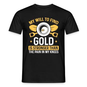 Panner Knee Pain Prospector Miner Gold Digging - Männer T-Shirt - Schwarz - Vorne - AI Model Male 178 light (178cm)