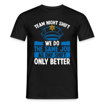 Policier de nuit Chapeau de police Policier - T-shirt homme - noir - Devant - AI Model Male 178 light (178cm)